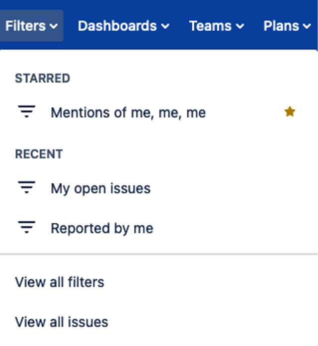 Custom JIRA filter